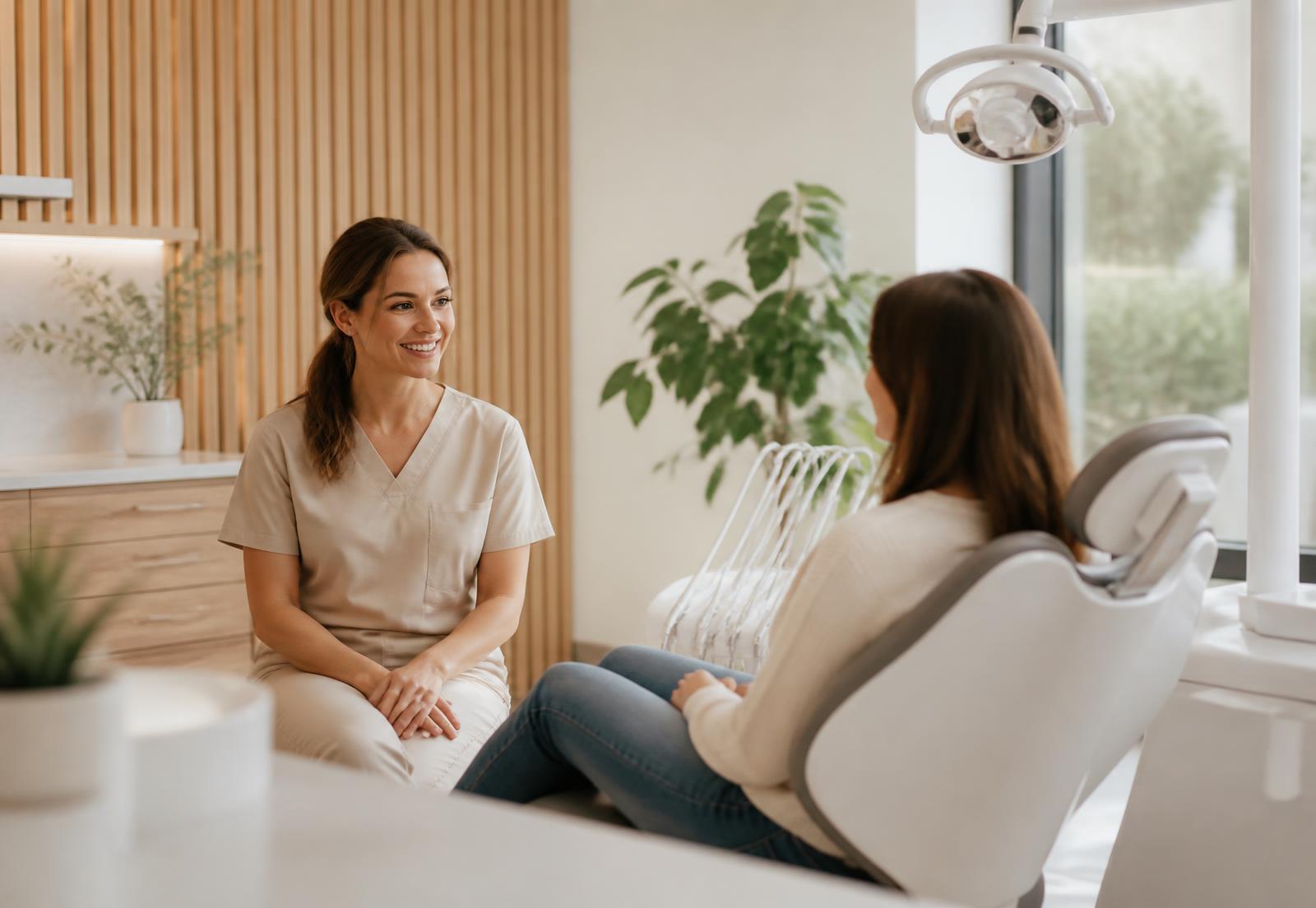A patient being welcomed at Oakwell Dental Studio